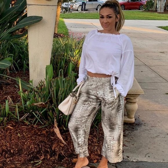 Shore Brand Pull-On Animal Print Pants - Picture 1 of 5